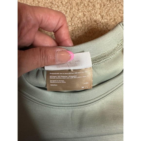 Alexander Jane The Cloud Crew Sage Green Sweatshirt M/L AJ3004 Relaxed Fit - Picture 3 of 4